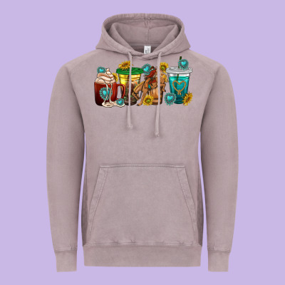 Vintage Hoodie western rodeo coffee cup