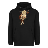 Black Hereford Heifer Heavyweight Hoodie - LillyAllenDesigns