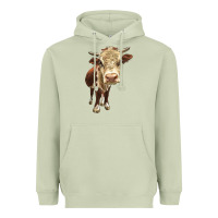 Matcha Hereford Heifer Heavyweight Hoodie - LillyAllenDesigns