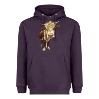 Plum Hereford Heifer Heavyweight Hoodie - LillyAllenDesigns