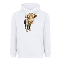 White Hereford Heifer Heavyweight Hoodie - LillyAllenDesigns