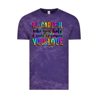 Cloud Purple be careful who you hate it could be someone you lo Vintage Tee - Zillion Design Studio