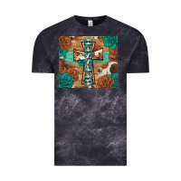 Cloud Black blessed cross Vintage Tee - BarkalooDesign