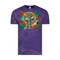 Cloud Purple blessed cross Vintage Tee - BarkalooDesign
