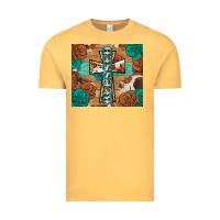 Vintage Mustard blessed cross Vintage Tee - BarkalooDesign