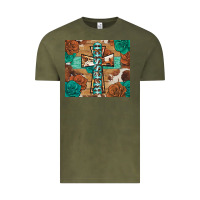 Vintage Olive blessed cross Vintage Tee - BarkalooDesign