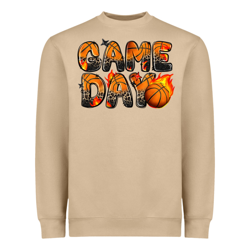 Game Day Basketball Leopard Heavyweight Sweatshirt by Zillion Design Studio | Teevron