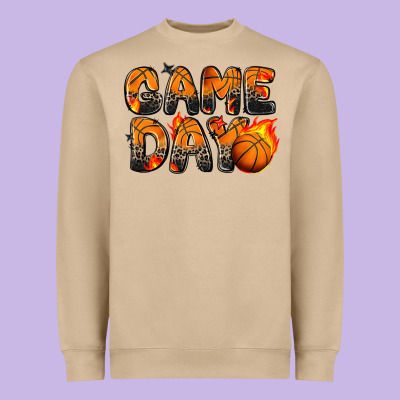 Game Day Basketball Leopard Heavyweight Sweatshirt Designed By Zillion Design Studio