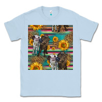 Dusty Blue two cute heifers seamless pattern Classic Tee - HRA Design Shop