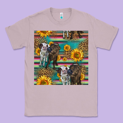 Two Cute Heifers Seamless Pattern Classic Tee Designed By Hra Design Shop