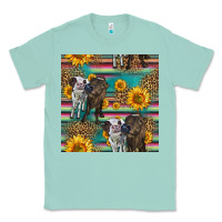 Seafoam two cute heifers seamless pattern Classic Tee - HRA Design Shop