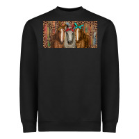 Black Horses with serape and leopard Heavyweight Sweatshirt - RanaPortraitStore
