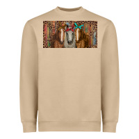 Mushroom Horses with serape and leopard Heavyweight Sweatshirt - RanaPortraitStore