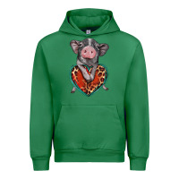 Emerald baby pig with leopard heart Urban Hoodie - BarkalooDesign
