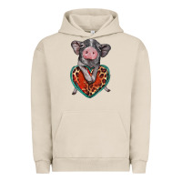Pigment French Oak baby pig with leopard heart Urban Hoodie - BarkalooDesign