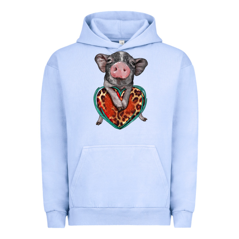 Baby Pig With Leopard Heart Urban Hoodie by BarkalooDesign | Teevron