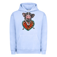 Pigment Grape Ice baby pig with leopard heart Urban Hoodie - BarkalooDesign