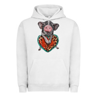 Pigment Lunar Rock baby pig with leopard heart Urban Hoodie - BarkalooDesign