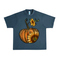Midnight Navy pumpkin with sunflower Urban Heavy Tee - RanaPortraitStore