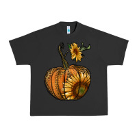 Pigment Black pumpkin with sunflower Urban Heavy Tee - RanaPortraitStore