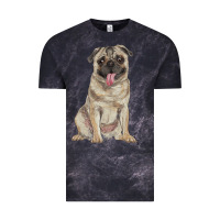Cloud Black pug Vintage Tee - RanaPortraitStore