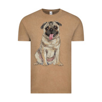 Vintage Coffee pug Vintage Tee - RanaPortraitStore