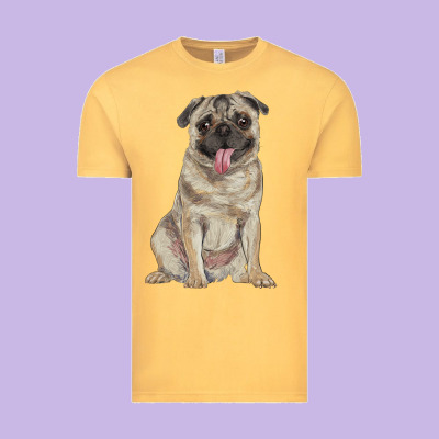 Pug Vintage Tee Designed By Ranaportraitstore