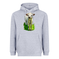 Heather Grey Charolais Heifer Heavyweight Hoodie - LillyAllenDesigns