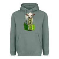 Sage Charolais Heifer Heavyweight Hoodie - LillyAllenDesigns
