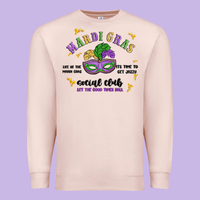 Mardi Gras Social Club Premium Sweatshirt Designed By Maliassmallbusiness