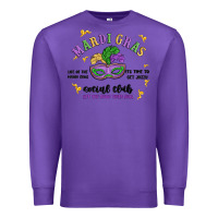 Purple mardi gras social club Premium Sweatshirt - MaliasSmallBusiness