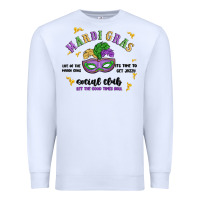 White mardi gras social club Premium Sweatshirt - MaliasSmallBusiness