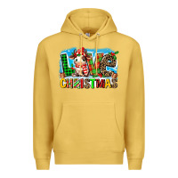 Antique Gold love christmas cow Premium Hoodie - MaliasSmallBusiness