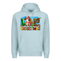 Blue Mist love christmas cow Premium Hoodie - MaliasSmallBusiness