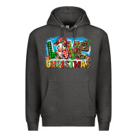 Charcoal Heather love christmas cow Premium Hoodie - MaliasSmallBusiness