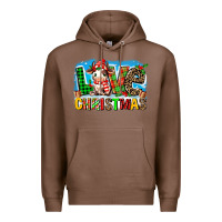 Chestnut love christmas cow Premium Hoodie - MaliasSmallBusiness