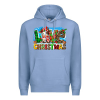 Colony Blue love christmas cow Premium Hoodie - MaliasSmallBusiness