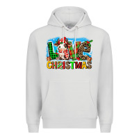 Dove Grey love christmas cow Premium Hoodie - MaliasSmallBusiness