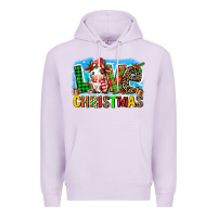 Lilac love christmas cow Premium Hoodie - MaliasSmallBusiness