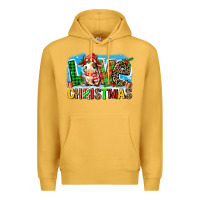 Mustard love christmas cow Premium Hoodie - MaliasSmallBusiness