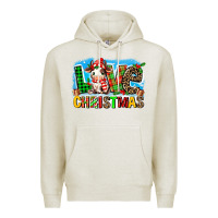 Oatmeal Heather love christmas cow Premium Hoodie - MaliasSmallBusiness