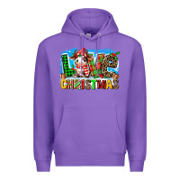 Purple love christmas cow Premium Hoodie - MaliasSmallBusiness