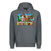 Rock love christmas cow Premium Hoodie - MaliasSmallBusiness