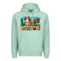 Seafoam love christmas cow Premium Hoodie - MaliasSmallBusiness
