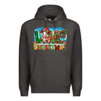 Smoke love christmas cow Premium Hoodie - MaliasSmallBusiness