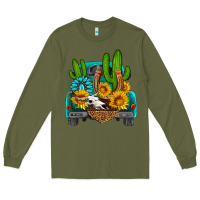 Army Green western truck Horseshoe Long Sleeve Tee - HRA Design Shop