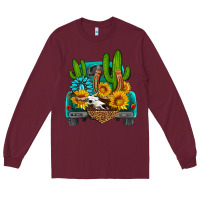 Burgundy western truck Horseshoe Long Sleeve Tee - HRA Design Shop