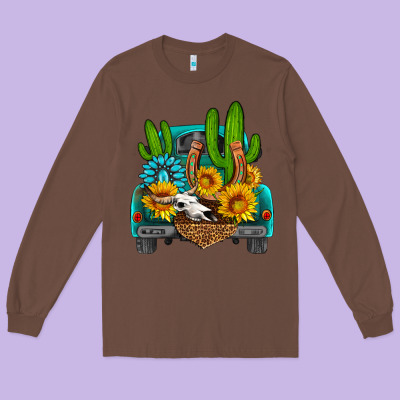 Western Truck Horseshoe Long Sleeve Tee Designed By Hra Design Shop