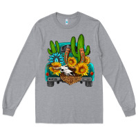 Heather Grey western truck Horseshoe Long Sleeve Tee - HRA Design Shop