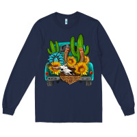 Navy western truck Horseshoe Long Sleeve Tee - HRA Design Shop